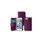 Zonewire® Apple Iphone 5 5S PURPLE bag PU leather wallet Case + Screen Protector, cleaning cloth (Electronics)