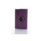 JAMMYLIZARD | Leather Case with rotary VIOLET 360 degree multi-angle stand for Google Nexus 7, 2012 from first generation, compatible with the on / standby screen protection included (Electronics)