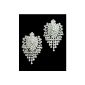 Festive Wedding Bridal Jewelry ABI evening jewelry clip clips clips earrings clip rhinestone crystal clear 4 cm long (jewelry)
