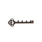 Esschert Design coat rack, hook strip motif key with 4 hooks made of cast iron, about 29 cm x 2.5 cm x 9.4 cm (garden products)