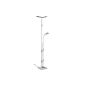 Briloner lights LED uplight 14 W height adjustable including rotary dimmer with reading lamp and on-off switch, EEK floodlights A, reading arm A +, white / chrome 1273-026 (household goods)