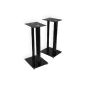 1 pair of speaker stands V2L Black-Line * long version * of glass / aluminum with spikes, 2 columns, cable channel integrated (electronic)