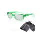 3D glasses for children - TV & Cinema - Green / Transparent - compatible with Cinema 3D LG, Philips Easy 3D and RealD cinemas - with glasses bag and cleaning cloth (Electronics)