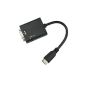 KOOPOWER Mini HDMI to VGA (Black) + Cable Adapter