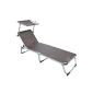 Alu sunbed lounger Lounger tripod sun roof with 3 colors: Coffee
