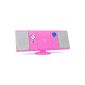 OneConcept V-12 - Stereo ultra-flat with radio, CD-MP3 player and SD USB ports (AUX, alarm clock, AM / FM) - Pink