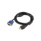 Cable HDMI to VGA 15pin male 1.65m