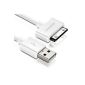 deleyCON 2m [Apple MFI certified] iPhone 30 pin to USB cable / sync cable / charging cable / data cable - white - USB to 30-pole dock connector - for Apple iPhone 4S / 4 / 3Gs / 3G, iPad 3/2/1, iPod touch to 4th generation, iPod to 3th generation (Personal Computers)
