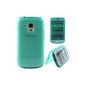 Moonbay MALL Transparent Light Blue Case Cover Silicone Gel Flip Folio Case for Samsung Galaxy GT-S7560 Trend / Galaxy S Duos S7562 (Electronics)
