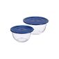 Emsa SUPERLINE 503 919 Salad bowl with lid, set of 2, transparent / blue (household goods)
