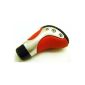 Stick shift car KNAUF Illuminated leather silver red gear lever (Automotive)
