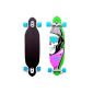 XQ Max skulls Longboard Skateboard Cruiser Long beach twin spiers 96.5cm Blue with wheels (equipment)