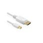 Sentivus - 1.5m (meters) - Mini DisplayPort to DisplayPort cable (miniDP plug on DP connector) - white - 1,50m - gold plated contacts - ideal for Apple devices (MacBook Air, Mac Pro, etc.) - PC or TV - 1080p (Electronics)