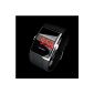 VKTECH® digital sports watch with red LED display Mixed (Black)