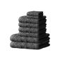 Cotton towel set 8 pcs 2x 4x Guest towels Towels 50x100 2x bath towels 70x140 terry Capri anthracite gray