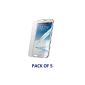 Invero® 5 Screen Protector Pack for Samsung Galaxy Note 2 (N7100) (Electronics)