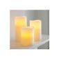 Set of 3 LED real wax candles, LED candles (Household Goods)