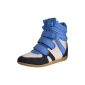 Wedge Trainer Woman Way Sneakers Black and Blue (Clothing)