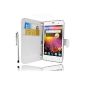 White Case Cover Luxury Wallet Alcatel One Touch Star and 3 + PEN FILM OFFERED!  (Electronic devices)