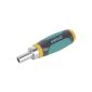 Wolfcraft 1237000 1 Mini-Hand screwdriver with ratchet including 5 bits Solid: slot 5.0 + 6.0 mm, Phillips No.  1 + 2 + 3 (tool)