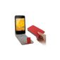 Rocina Vertical Flip Case Structure Case for LG E960 Google Nexus 4 in red with extra card slot (Electronics)