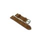 22mm LEATHER WATCH BAND vintage look STUDDED Brown Silver paint finish pin buckle INCL.  MYLEDERSHOP ASSEMBLY INSTRUCTIONS (clock)