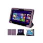 Mulbess - Asus Transformer Book Cover Case CleverStrap T100TA Tablet Carrying Case with Stand for Asus Transformer Book T100 Color Purple (Electronics)