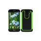 kwmobile® Hybrid Case for LG G2 Mini in Black Green.  TPU inside Case, Hard Case framing!  Ideal for outdoor use and modern.  (Wireless Phone Accessory)