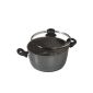 STONELINE XXL saucepan with glass lid, cast aluminum, diameter 28 cm, with high-quality non-stick coating, suitable for all heat sources as well for induction cookers (household goods)