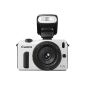Canon EOS M compact system camera (18 megapixels, 7.6 cm (3 inch) display, Full HD, touch screen) Kit includes the EF-M 22mm 1:. 2 STM pancake lens, Speedlite 90EX and Mount Adapter EF-EOS M White (Electronics)
