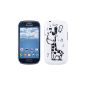 kwmobile Hard Case with giraffe design for Samsung Galaxy S3 Mini i8190 in White Black (Wireless Phone Accessory)