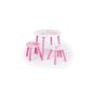Worlds Apart - Small Table + 2 stools Pink and White Patchwork Pattern (Baby Care)