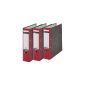 Leitz 310305025 quality folder 180A having slits A4 wide, 3 pieces, red (Office supplies & stationery)