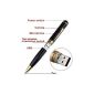 4GB Spy Pen Camera / Camcorder battery integrated high-resolution Black / Gold (Electronics)