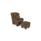 B-famous wing chair with ottoman Chris 92 x 90 cm, micro suede, brown (household goods)