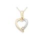 Miore Ladies Necklace Heart 375 yellow gold 1 colorless zirconia 45 cm MA9032N (jewelry)