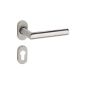 GedoTec® door handle Door lever handle set stainless steel door furniture L-shape - Munich - PZ - Oval