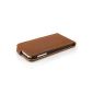 Saxonia.  Vintage Flip Case for Samsung Galaxy S4 elegant GT-i9500 i9505 LTE mobile phone pocket and perfect protection.  Brown (Electronics)