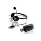 CSL - High quality USB Headset Bundle / External Virtual 5.1 USB sound card + Headset m.  Microphone