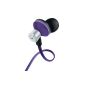 GOgroove AudiOHM DX-Ear Earphones Smartphones Apple iPhone 6 / Samsung Galaxy S4 / Lumia 535 Microsoft / Nokia Lumia 735 / Wiko Rainbow and many other models - With customizable ear (3 sizes) Silicone - Purple metal (Electronics)