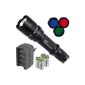 LiteXpress Set:. X-Tactical 104 LED 190 Lumen High Performance Including Charger de.power with 4 pieces CR123 A battery, SET KOMBI12 (household goods)