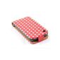ECENCE Apple iPhone 3G 3GS Protective Case Cover flip pouch retro red white polka dots 14010502 Case + screen protector (Electronics)