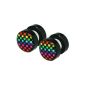 1 pair of magnetic Fake Plug Expander silver black colorful, Model: Model 1 (jewelry)