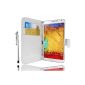 Case Cover Luxury Wallet White Samsung Galaxy Note 3 N9000 + 3 and PEN FILM OFFERED!  (Electronic devices)