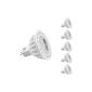 LE 4 Watt MR16 GU5.3 LED lamp replaces 50W halogen lamp, advanced LED Technick, 310lm, 12V AC / DC warm white, 5 pieces in each pack