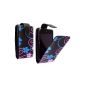 APPLE IPHONE 3 3G 3GS clover flower PU Leather Flip Case Skin Case COVER POCKET POUCH SHELL BUMPER: BLACK-PINK-BLUE + FREE STYLUS PEN (Electronics)