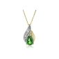 Necklace - Women - Emerald and diamond synthesis - Yellow gold 375/1000 (9 cts) (Jewelry)