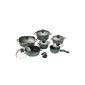 Karcher cast aluminum cookware set (12-piece, Teflon Classic non-stick coating, incl. 1 pair of thermal Grips) green (household goods)