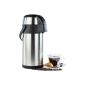 Andrew James - 3 liter stainless steel thermos jug airpot - Ideal for all hot and cold drinks - 2 years warranty (household goods)