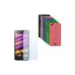 Pack 6x Shell Ultra Fine Flex Gel TPU for Archos 45 HELIUM 4G / LTE - Archos 45b HELIUM - Collection Clear Matte + 3 Movies Screen Protectors - by PrimaCase (Electronics)